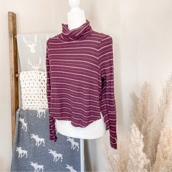 Free People/We the free Kristine drippy thermal cowl neck long sleeve top - Picture 5 of 11